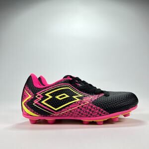 Lotto Forza Elite 3 JR Black Pink Lightweight Athletic Soccer Cleats Kids Size 9